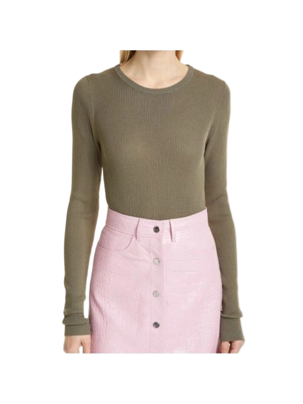 REMAIN Birger Christiansen ‘Basel’ Open Back Sweater in Military Olive Sz 10